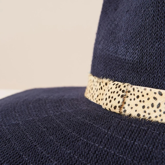 Anthropologie Brighton Navy Trimmed Rancher Hat - Picture 2 of 6